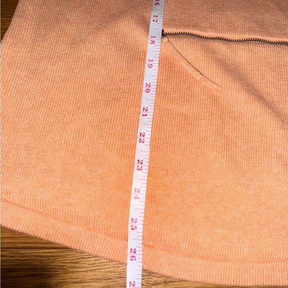 Pure J.Jill Peach Cashmere Zippered Kangaroo Pouch Sweater Size Small - Picture 5 of 11